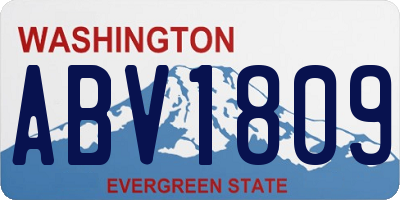WA license plate ABV1809