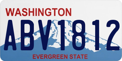 WA license plate ABV1812