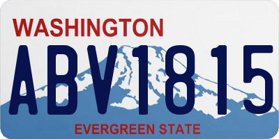 WA license plate ABV1815