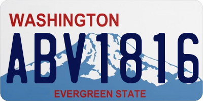 WA license plate ABV1816