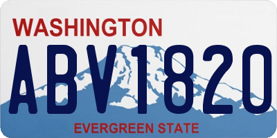 WA license plate ABV1820