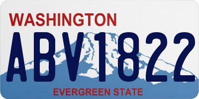 WA license plate ABV1822