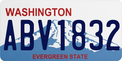 WA license plate ABV1832
