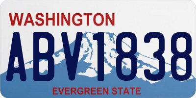 WA license plate ABV1838