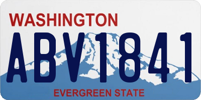 WA license plate ABV1841