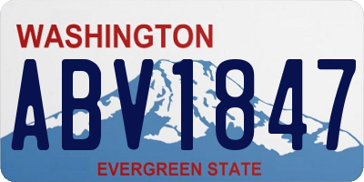 WA license plate ABV1847