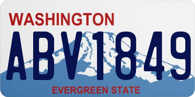 WA license plate ABV1849