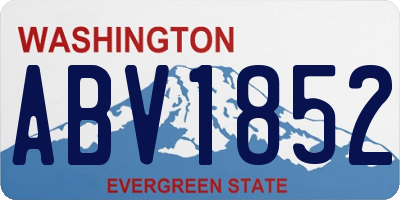 WA license plate ABV1852