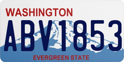 WA license plate ABV1853