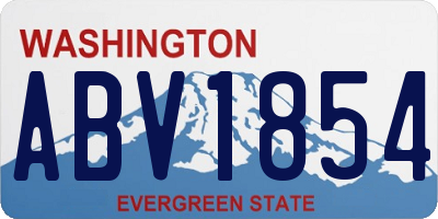 WA license plate ABV1854
