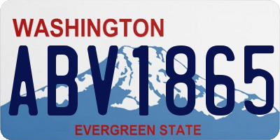 WA license plate ABV1865