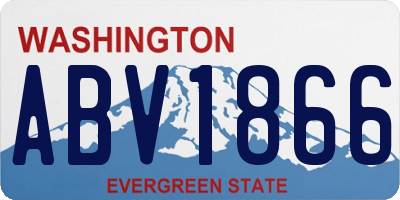 WA license plate ABV1866