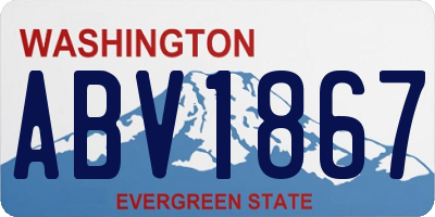 WA license plate ABV1867