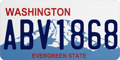 WA license plate ABV1868