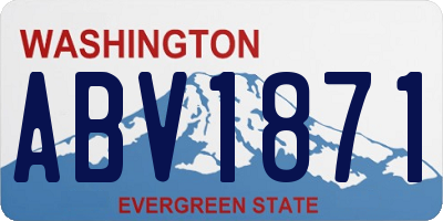 WA license plate ABV1871
