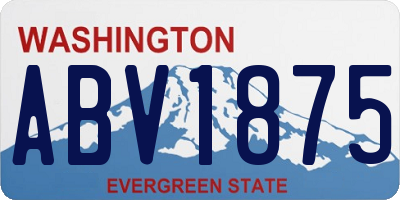 WA license plate ABV1875