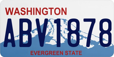 WA license plate ABV1878