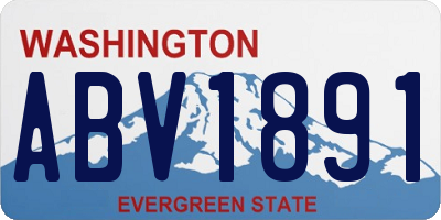 WA license plate ABV1891