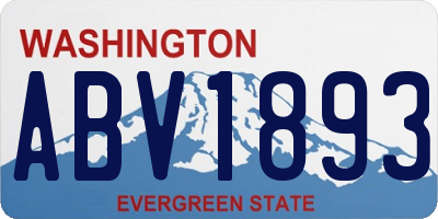 WA license plate ABV1893