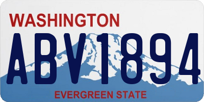 WA license plate ABV1894