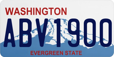 WA license plate ABV1900