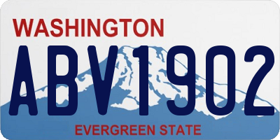WA license plate ABV1902