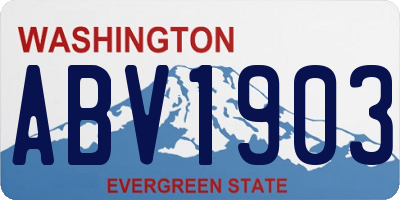 WA license plate ABV1903