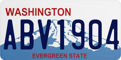 WA license plate ABV1904