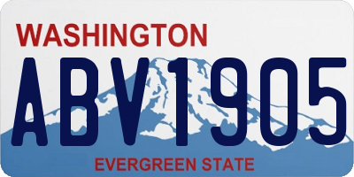 WA license plate ABV1905