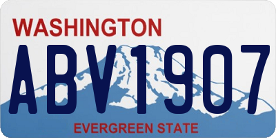 WA license plate ABV1907