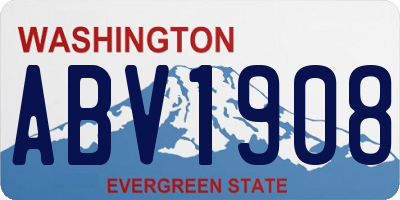 WA license plate ABV1908