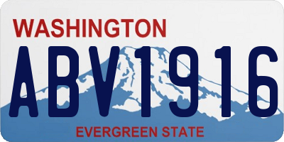 WA license plate ABV1916