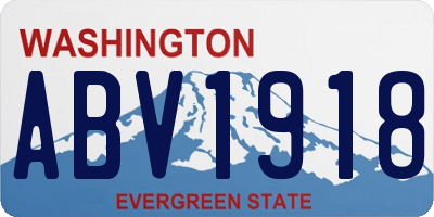 WA license plate ABV1918