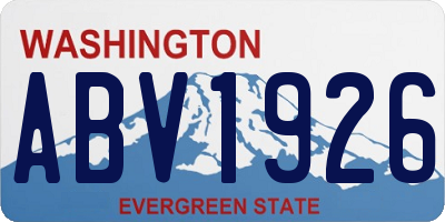 WA license plate ABV1926