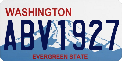 WA license plate ABV1927