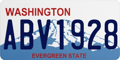 WA license plate ABV1928