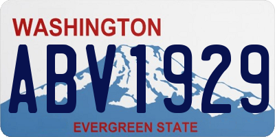 WA license plate ABV1929