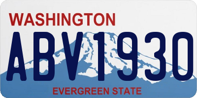 WA license plate ABV1930