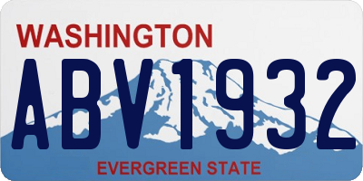 WA license plate ABV1932