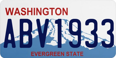 WA license plate ABV1933