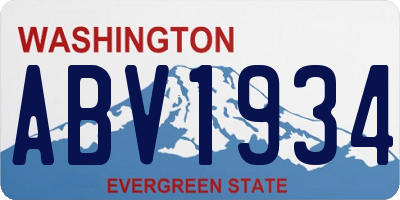 WA license plate ABV1934