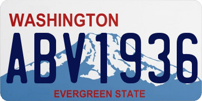 WA license plate ABV1936