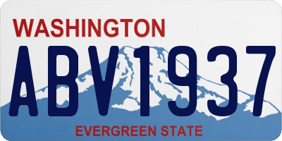 WA license plate ABV1937
