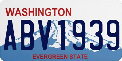 WA license plate ABV1939