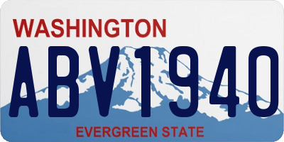 WA license plate ABV1940