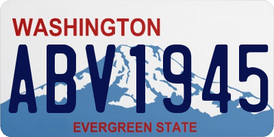 WA license plate ABV1945