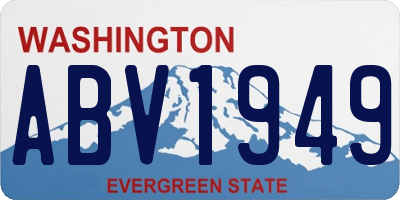 WA license plate ABV1949