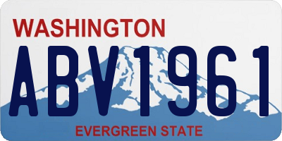 WA license plate ABV1961