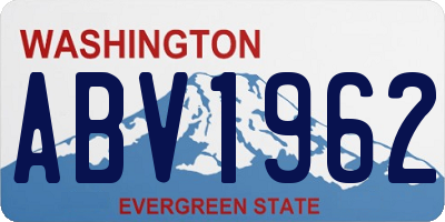WA license plate ABV1962