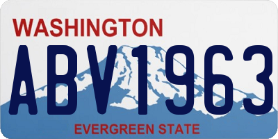 WA license plate ABV1963